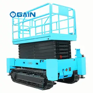 10m Chiều cao làm việc theo dõi bánh xích Scissor Lift manlifts cho công việc không khí với một chìa khóa san lấp mặt bằng Crawler Scissor 12M Lift