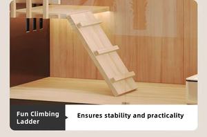 Lüks çevre dostu Modern kapalı kedi Villa oturma odası için tekerlekler ile büyük katı ahşap muhafaza-montaj gerektirmez - Product Image 5