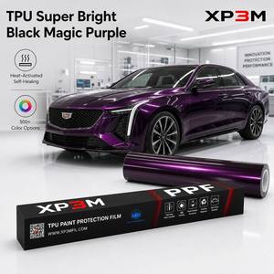 ฟิล์มใสกันรอยสีดำ XP3M Glossy Black Magic Purple OEM Gloss TPU  ความหนา 7.5 มิล ฟิล์มไวนิลสีดำสำหรับหุ้มรถยนต์ ฟิล์ม PPF สีดำสำหรับรถยนต์ - Product Image 1