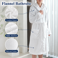Peignoir en flanelle pour femme Feiyue, doux pour la peau, nouvelle collection 2026, texture gaufrée absorbante, idéal pour se détendre la nuit