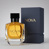 Flacons de parfum carrés de luxe en verre 30ml 50ml 100ml vides mats transparents personnalisés avec pulvérisateur à pompe et col serti, emballage en boîte