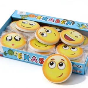 Goma de Borrar con Cara Sonriente, Accesorios Escolares Promocionales, Bonitos Borradores de Goma con Expresiones de Sonrisa para Niños - Product Image 2