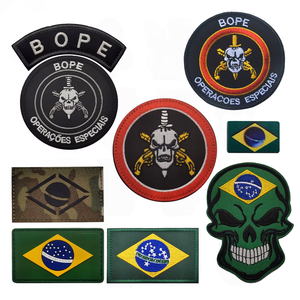 ハイケ BOPE ブラジル特殊3D刺繍フェルトハートパッチ アイロン接着PUマジックテープアームバンド IRレーザーカット戦術モラルバッジ - Product Image 1