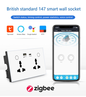 Prise intelligente universelle double Zigbee 2026 Golden Security avec chargeur USB Type C, compatible avec l'application Tuya Smart Life, Alexa et Google