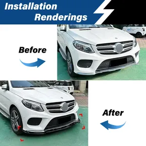 ลิ้นกันชนหน้า StarNav สำหรับ Mercedes Benz W166 GLE C292 AMG Coupe ปี 2015-2018 สปอยเลอร์กันชนล่าง ชุดแต่งรถยนต์ - Product Image 3