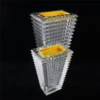 Hot latest luxury style 24% lead crystal flower vase incense burner for home villa office decoration