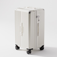 Valise à grande capacité avec compartiment profond, porte-gobelet USB, roulettes silencieuses à 4 roues, serrure TSA, résistante à l'eau, durable, résistante aux rayures
