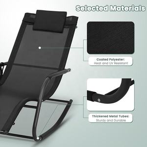 Sillón Reclinable Multifuncional y Resistente para Exteriores, Diseño Convertible, con Almohada <span class=keywords><strong>Desmontable</strong></span> y Bolsillo de Almacenamiento - Product Image 5