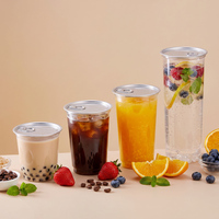 Canette en plastique PET transparente 380ml 500ml 600ml 1020ml pour boissons gazeuses et jus, avec anneau d'ouverture facile