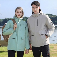 Jaket Kerja Pike Berkerudung Anti Air dengan Logo Custom, Elastis Tinggi, Berlapis Sub-spun, Bernapas, Hangat, untuk Hiking di Luar Ruangan