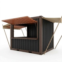 Kiosque Conteneur Tropical Préfabriqué 10 pieds – Bar/Boutique Modulaire Extérieur, Cuisine Commerciale pour Complexes Balnéaires, Glamping et Hôtellerie