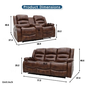 Geeksofa Đồ Nội Thất Da Hiện Đại Của Nhãn Hiệu Chuyển Động Ngồi Có Thể Ngả <span class=keywords><strong>Sofa</strong></span> Bộ 3 2 1 Với Giao Diện Điều Khiển Và Gấp Xuống Bảng Cho Phòng Khách - Product Image 6