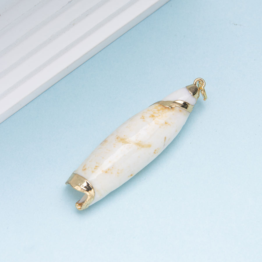 Ciondolo Ovale In Conchiglia Di Abalone Riempito In Oro 14 Carati - Foto 10