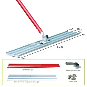 Alat Meratakan Lantai Semen Manual, Sekop Beton Gagang Panjang Aluminium-Magnesium Aloi Pegangan Panjang