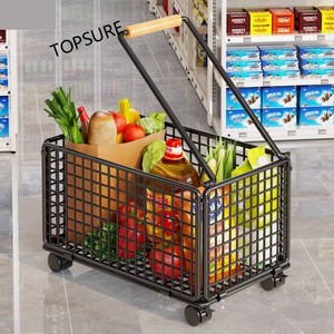 Chariot de courses pratique de haute qualité avec roues, chariot de courses personnalisé, panier écologique pour la file d'attente - Product Image 5