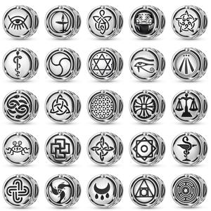 Joyería de plata de ley personalizada, abalorios de colección de símbolos religiosos S925, logotipo personalizado, abalorio para fabricación de pulseras DIY - Product Image 2