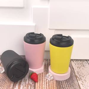Gobelet isotherme créatif en acier inoxydable 12oz, tasse droite de voyage, couleur unie avec échelle graduée pour café, directement de l'usine - Product Image 5