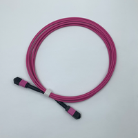 Cable de Fibra Óptica MPO/MTP MM OM3 OM4 de 12 Núcleos, 50/125m, Baja Pérdida, LSZH, para Interiores, 40G/100G, Cableado de Alta Densidad para Centros de Datos