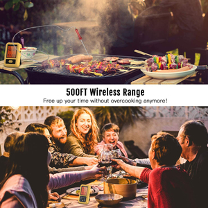 Tầm xa không dây kỹ thuật số thịt nhiệt kế bốn đầu dò nhà bếp BBQ nướng Nhiệt kế cho người hút thuốc thực phẩm giám sát nhiệt độ - Product Image 6