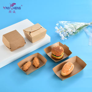 Bandeja de papel kraft reciclado desechable y plegable para aperitivos, plato para hot dogs con forma de barco, plato para barbacoa con brillantina - Product Image 3