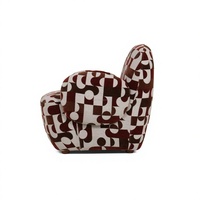 Fauteuil à motif géométrique rétro moderne, fauteuil d'appoint rembourré en jacquard style pop art des années 70 pour le salon et la décoration d'hôtel