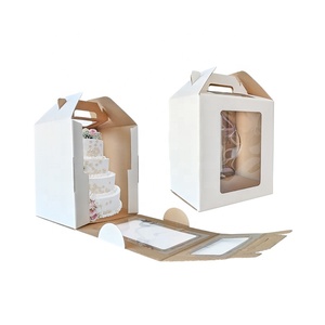 Cao Bánh hộp với bánh Hội Đồng Quản Trị Lớn tầng bánh tàu sân bay với cửa sổ rõ ràng xử lý Trắng bánh đưa ra container Bánh hộp - Product Image 3