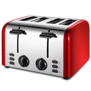 2022 New 4 Slot Toaster Factory Customized Kitchen Home Stainless Steel Extra Wide Slot Breakfast Bread Toaster