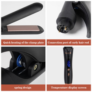 Lisseur et boucleur professionnel électrique 5-en-1 en céramique avec affichage LCD de la température (180-210°C) et 3 barils ℃   Chauffage PTC 85W - Product Image 3