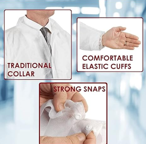 Offre Spéciale – <span class=keywords><strong>Blouse</strong></span> de Laboratoire à Col T-shirt avec Boutons-Pression Anti-Poussière pour Adultes – <span class=keywords><strong>Usage</strong></span> Industriel – Prix Usine - Product Image 3