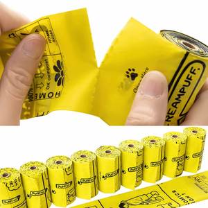 Bolsa para excrementos de perro biodegradable amarilla a prueba de fugas, perfumada e impermeable con LOGO GRATUITO, EPI/D2W+HDPE - Product Image 4
