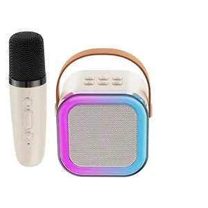 Phổ biến xách tay LED ánh sáng K12 âm thanh Home Karaoke nhấp nháy ánh sáng mini Loa BT Micro không dây