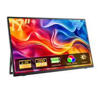 Monitor Portátil Inalámbrico Eimio de 17 Pulgadas IPS con Batería Integrada, Conexión Tipo-C, Doble Pantalla, Extensor para Laptop, para Reuniones Remotas, OEM
