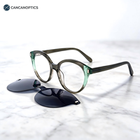 Lunettes de soleil à clipser œil de chat en acétate, monture optique, charnière à ressort, papillon, magnétiques, polarisées, unisexe, solides, tendance, à monture complète