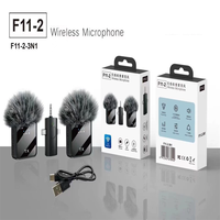 Microphone Lavalier Sans Fil F11 3-en-1 avec Chargement Type-C, Portable pour Podcast, Anti-Bruit, à Clipser