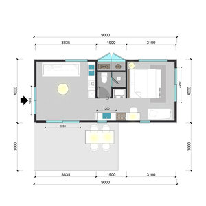 Maisons miniatures de luxe préfabriquées modulaires en provenance de Chine avec cuisine et salle de bain, maisons miniatures extensibles à <span class=keywords><strong>vendre</strong></span> - Product Image 6