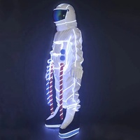 Costume de cosplay d'astronaute LED pour adulte vêtements de scène lumineux tenues de rave pour la fête de boîte de nuit Costume de mascotte de l'espace