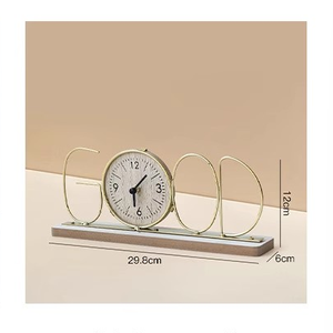 Orologio da Tavolo Silenzioso in Metallo con Lettere dell'<span class=keywords><strong>Alfabeto</strong></span>, Design Geometrico Moderno, Decorazione Artistica per Casa, Regalo di Benvenuto - Product Image 1