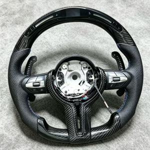 Volant <span class=keywords><strong>de</strong></span> <span class=keywords><strong>direction</strong></span> automobile sport en cuir et fibre <span class=keywords><strong>de</strong></span> carbone avec LED pour BMW F10 F30 F32 F80 F82 E90 E92 E70 F20 E84 M2-M5 - Product Image 1