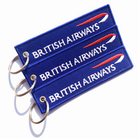 Porte-clés d'étiquette d'aviation d'avion en PVC personnalisé en gros porte-clés brodé personnalisé avec instruction «Remove You Fly»