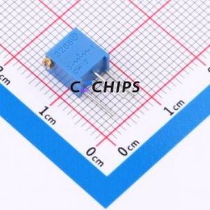 Résistance/potentiomètre réglable 3266X-103-LF, composant traversant (THT)-3P, 6,8x4,7 mm, résistance 10 kOhm, 10 %, 500 mW, 250 ppm/ ℃ - Product Image 1