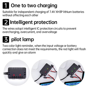 Cargador 2 en 1 de 7.4V 2S con Conector XH-3P para Autos y Camionetas RC AX24 SCX24 UTB18 SCX24, Baterías de Litio de 7.4V 2S - Product Image 6