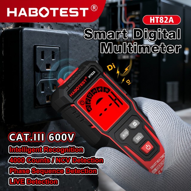 Professional Multi Tester Meter LCD Display Auto/Manual Dual Mode Digital Multimeter Data Hold 4000-Count 0.5% Accuracy