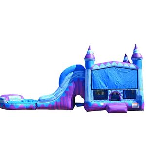 Château moderne de maison de rebond d'arrière-cour <span class=keywords><strong>grand</strong></span> <span class=keywords><strong>palais</strong></span> de glace gonflable maisons de rebond château sautant avec toboggan aquatique à vendre - Product Image 1