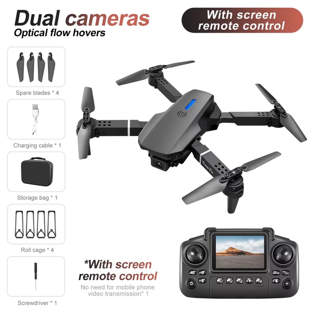 Wholesale E88 Drone 4K HD Dual Cameras Remote Control With Screen E88 Pro Max Suitable for Beginner Drones Toys