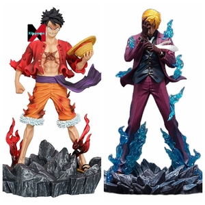 Statua Modello da Collezione in Resina di Rufy e Sanji della Ciurma di Cappello di Paglia di One Piece GK <span class=keywords><strong>Haki</strong></span> del Conquistatore Decorazione da Scrivania - Product Image 1