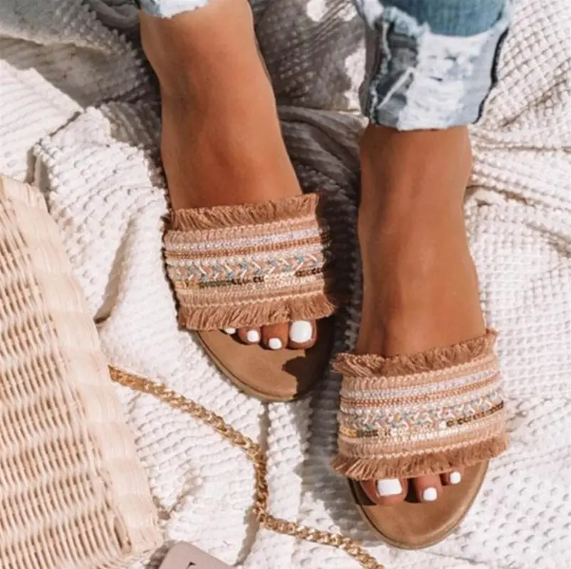 Sandalias planas para mujer, zapatos de talla grande, novedad verano 2022