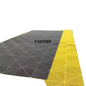 Rigid Modular <b>Plastic</b> Interlocking Garage Floor Tiles For Car Detailing Workshop - Product Image 1