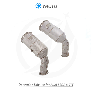 YT thép không gỉ miễn phí dòng chảy xuống ống cho <span class=keywords><strong>audi</strong></span> rsq8 4.0t spofrt xả downpipe lá chắn nhiệt hệ thống ống xả - Product Image 2