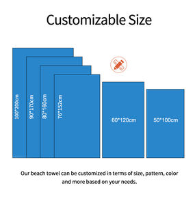 맞춤형 극세사 모래 방지 비치 타올 빠른 건조 물 흡수 해변 타올 - Product Image 5