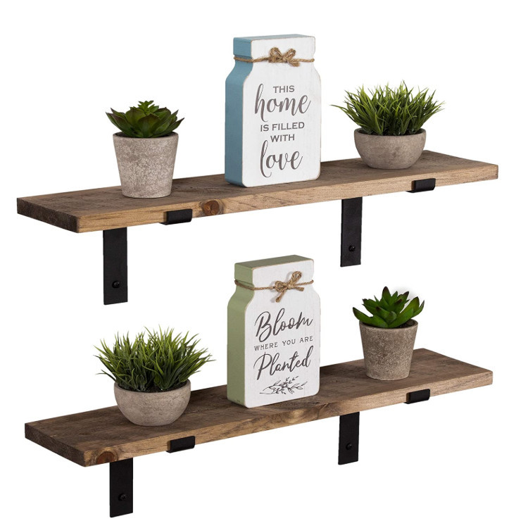 Лидер продаж, деревенская прочная декоративная деревянная настенная полка